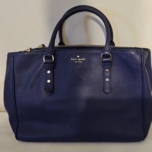 Kate Spade Blue Leather Tote Bag